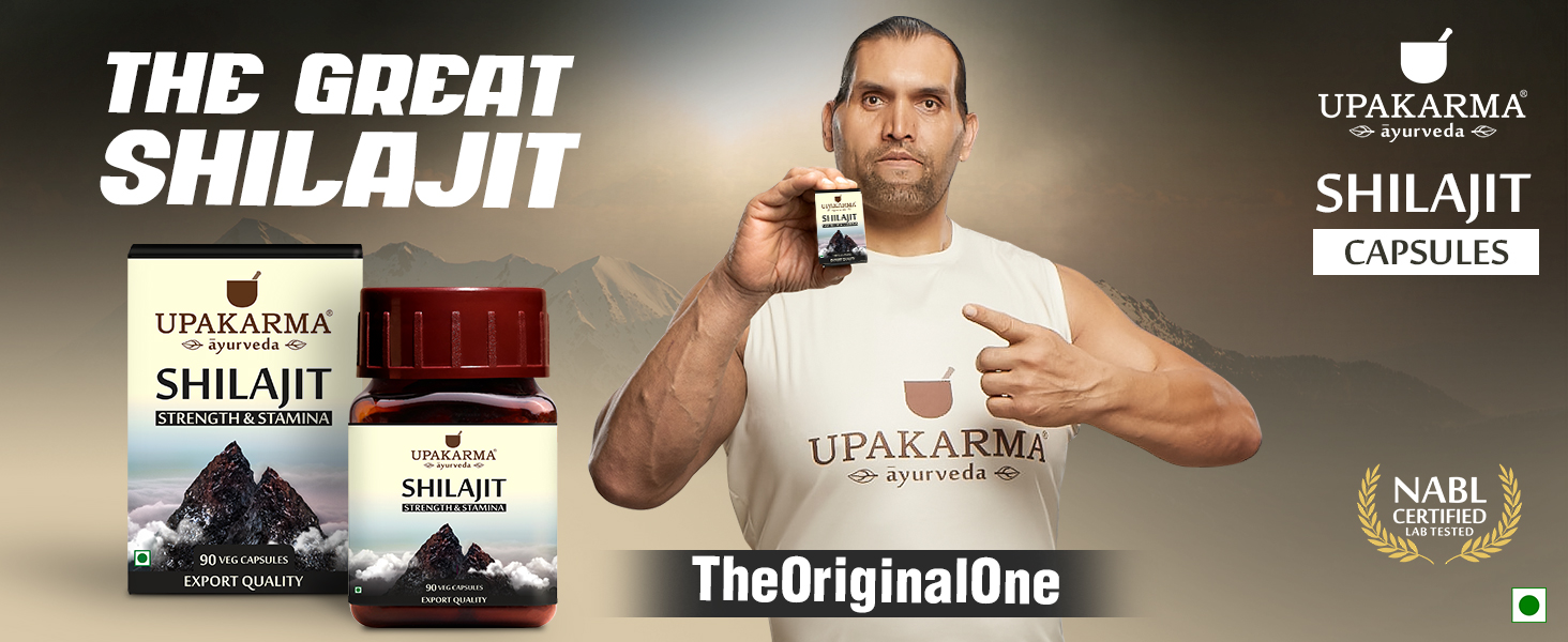 UPAKARMA Shilajit | Pure Extract Based (300 mg), Natural Strength & Stamina Booster |Lab Tested, R&D Backed 90 Veg Capsules- Pack of 1