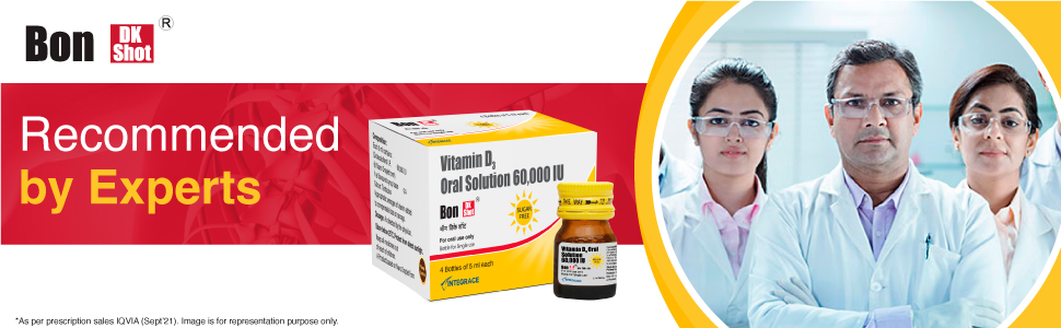 Bon Dk Shot Sugarfree Vitamin D3 Oral Solution(8 Shots Of 5Ml Each) Sugar Free Shot With Pineapple Flavour,Liquid Syrup, 1 Count