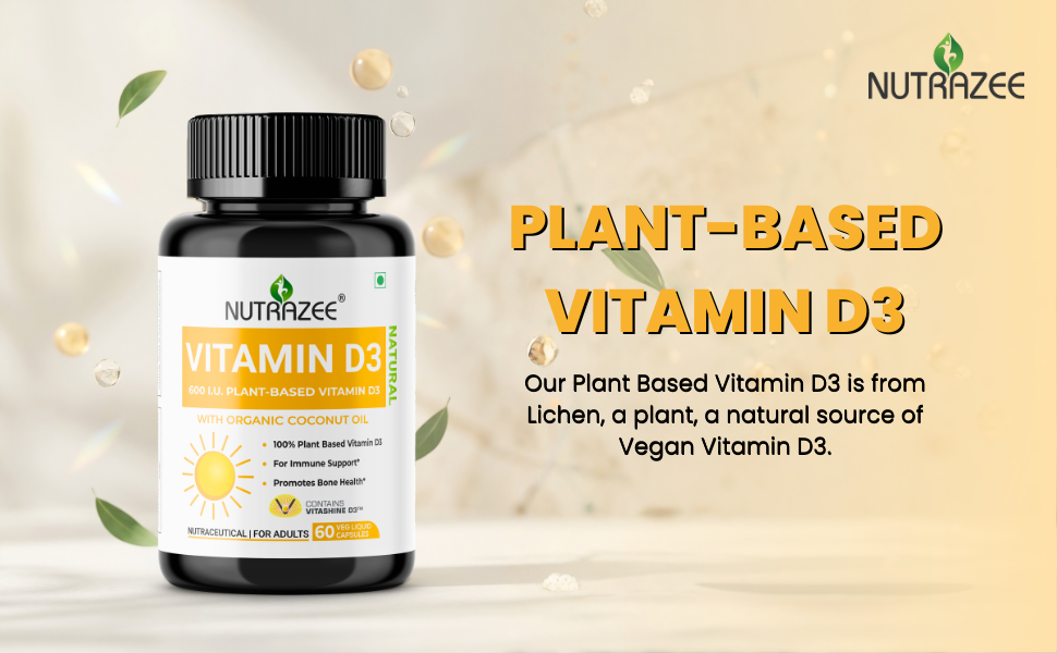 Nutrazee Vegan Vitamin D3 Supplement For Men & Women, 60 Capsules