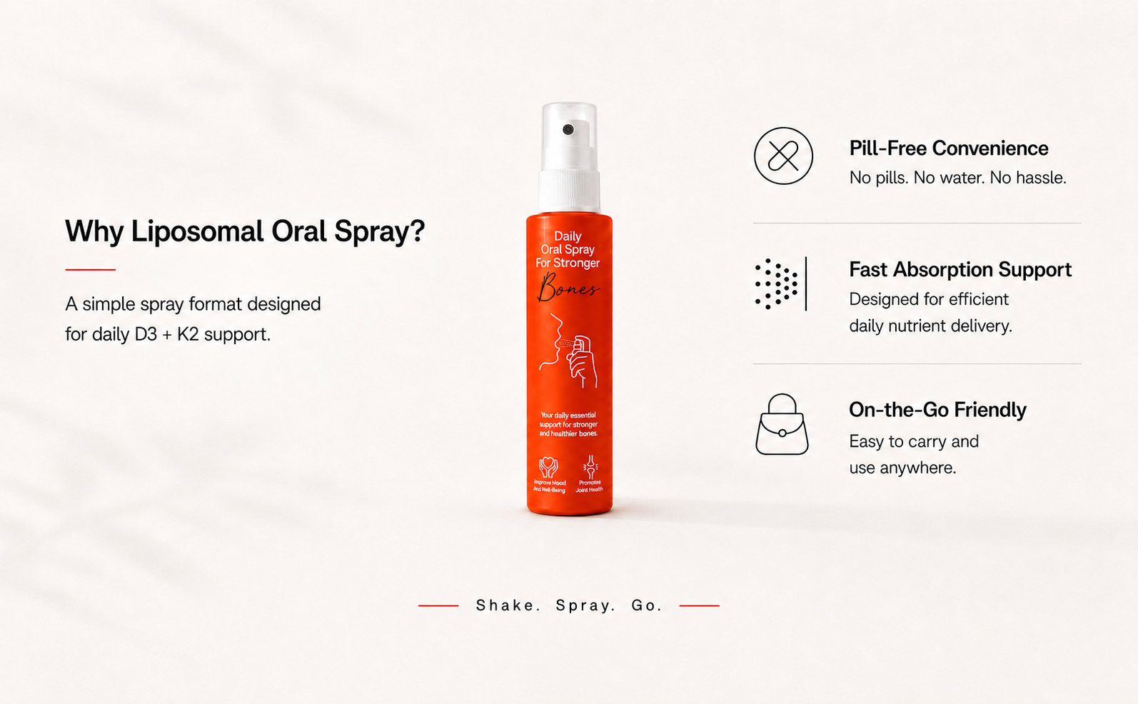 Oriygen Vitamin D3K2 Oral Spray - 600 IU | Mouth Spray for Easy & Rapid Absorption | Liquid Supplement For Immune Heart | Liposomal Technology | 30ml
