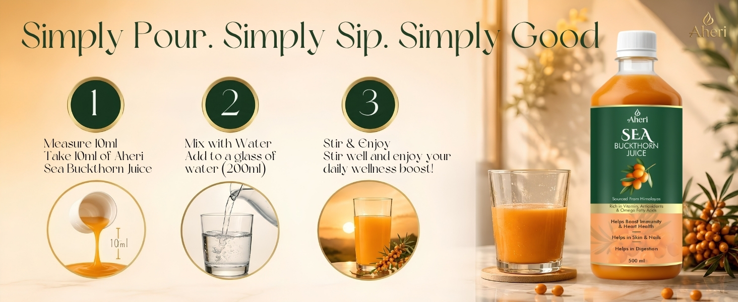 Sea Buckthorn Juice 500ml (Pack of 2) | No Added Sugar or Colour