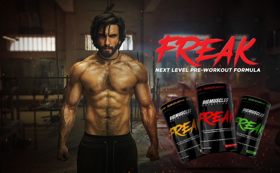 Bigmuscles Nutrition Freak Pre-Workout Sex on the Beach [30 Servings, Pack of 180g powder] & Bigmuscles Nutrition Real BCAA [50 Servings, Summer Bonanza]