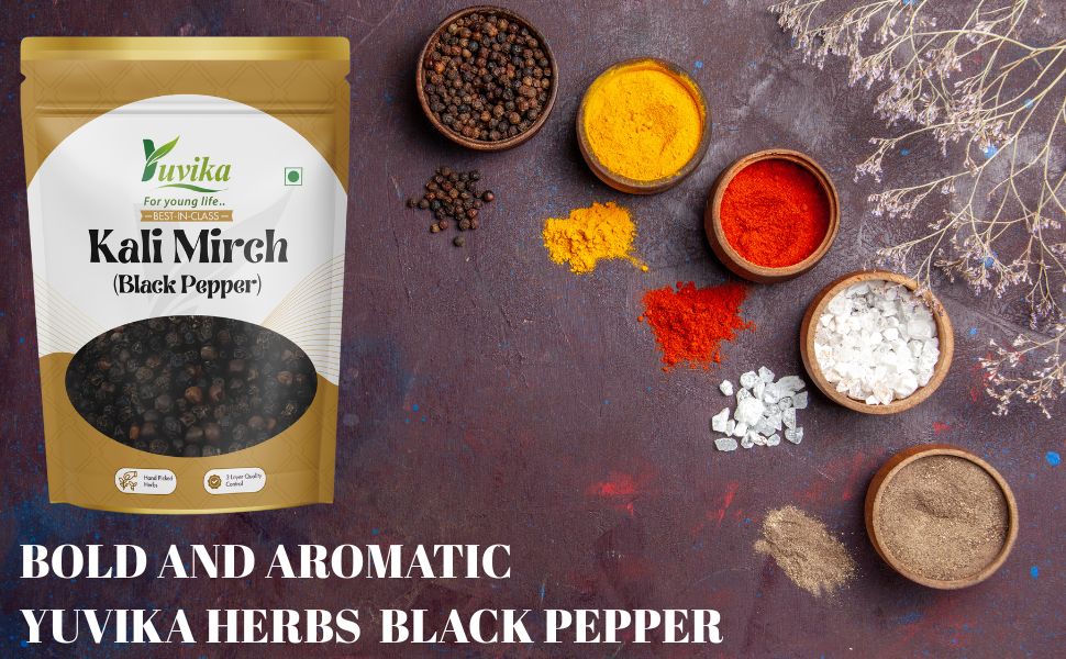 Yuvika Kali Mirch - Black Pepper - Piper Nigrum 400 Grams