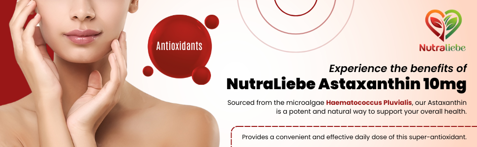 Astaxanthin 10mg Capsules, Derived from Haematococcus Pluvialis 10%, 90 Non-GMO Capsules