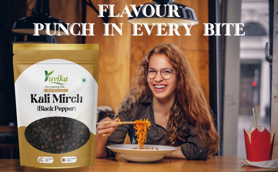 Yuvika Kali Mirch - Black Pepper - Piper Nigrum 100 Grams