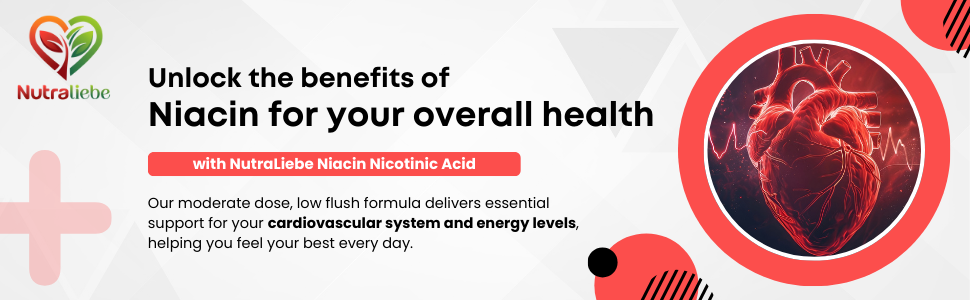 Niacin Nicotinic Acid - Moderate Dose, Low Flush Formula, 90 Capsules for Cardiovascular and Energy Support