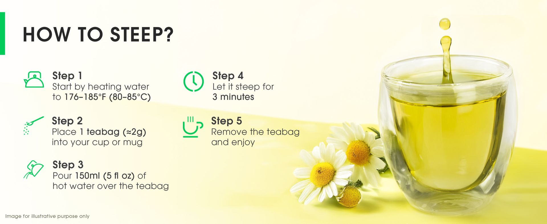 Teabox Chamomile Green Tea 50 Tea Bags | With Egyptian Chamomile Flowers & Whole Leaf Green Tea | Calming Blend for Relaxation & Sleep | Low Caffeine, Fresh & Aromatic (Pack of 2)