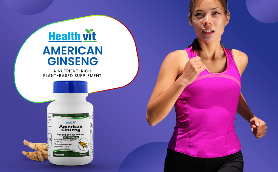 Healthvit American Ginseng Extract 400 mg - 60 Capsules