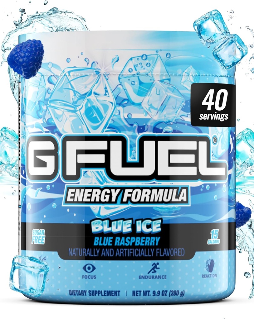 G Fuel Clickbait Energy Drink Powder, Pre Workout Caffeine Mix for Gaming, Sugar Free Focus Amino, Vitamin + Antioxidants, 9.8oz (Cherry Pomegranate, 40 Servings) 2