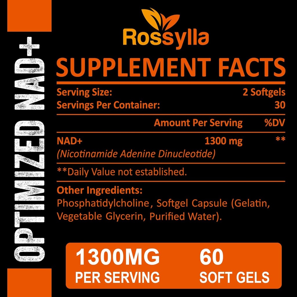 1300 MG Liposomal NAD+ Supplement | Highest Absorption | Purest NAD Supplemet to Boost NAD+ Effetively | Boosting NAD+ Supplement for Aging Defese, Cellular Energy, Longevity | 480 Count 3