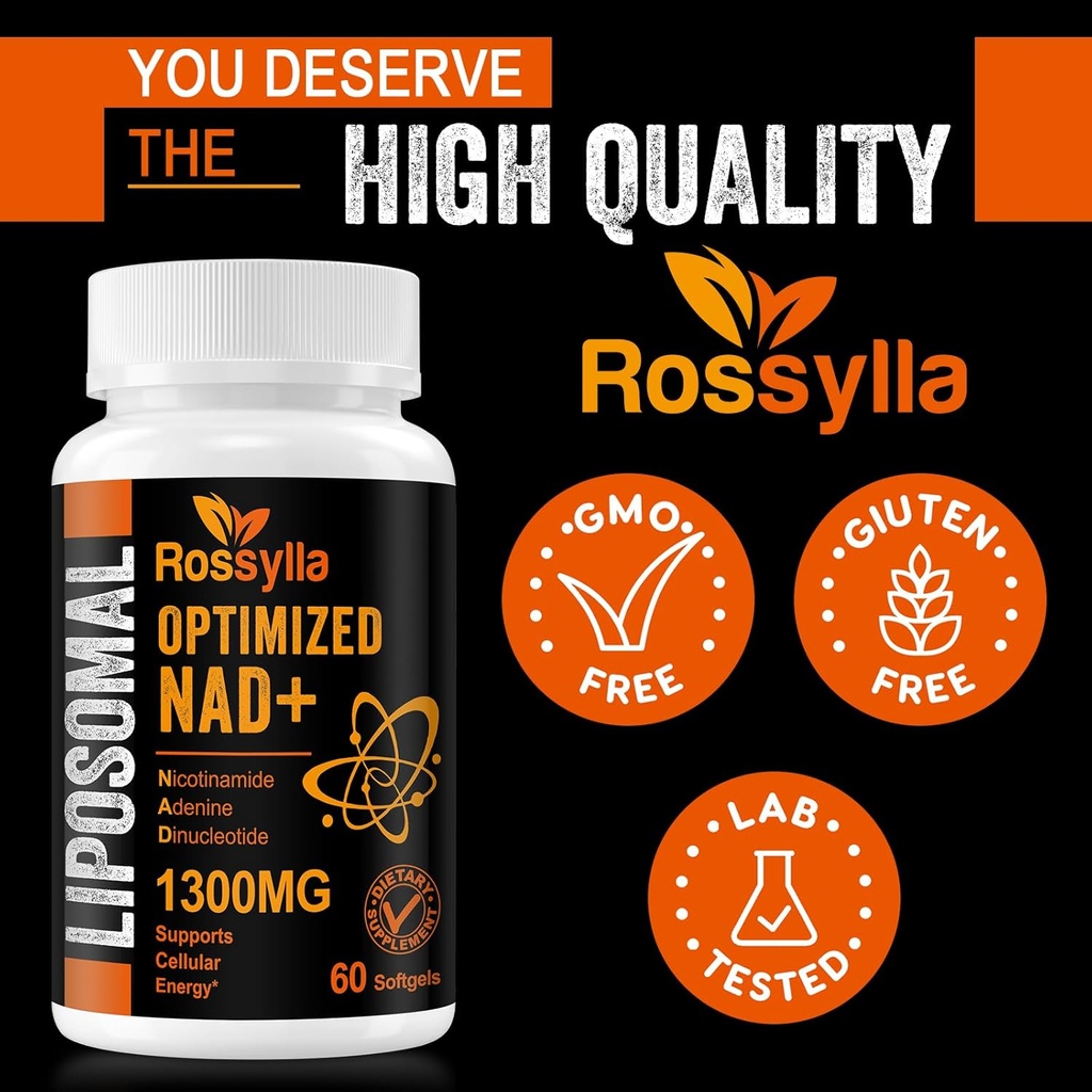 1300 MG Liposomal NAD+ Supplement | Highest Absorption | Purest NAD Supplemet to Boost NAD+ Effetively | Boosting NAD+ Supplement for Aging Defese, Cellular Energy, Longevity | 480 Count 4