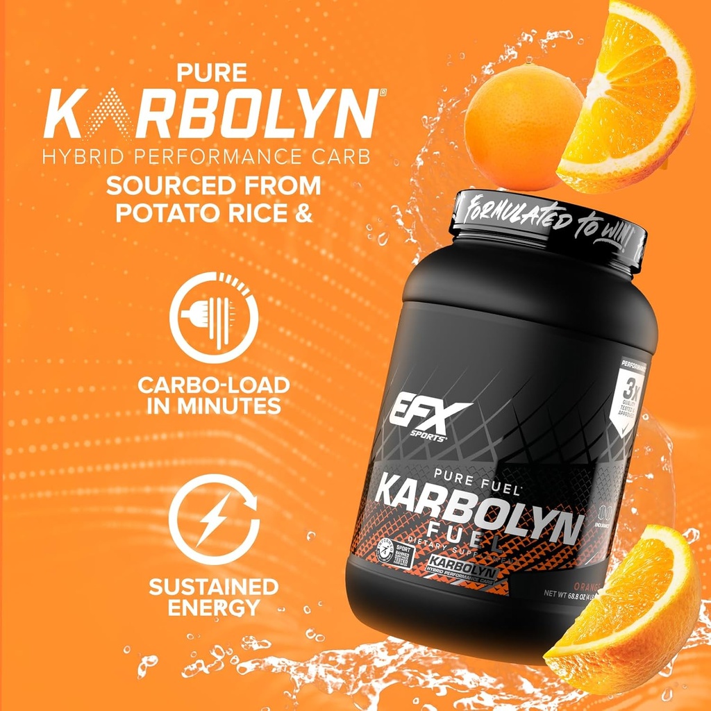 EFX Sports Karbolyn Fuel | Fast-Absorbing Carbohydrate Powder | Carb Load, Sustained Energy, Quick Recovery | Stimulant Free | 35 Servings (Orange) 5