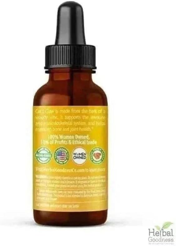 Cat's Claw Extract Joint Support - Herbal Supplement for Joint and Muscle Function, Immunity, Heart Support - Gluten Free - Superior Absorption - Organic Liquid 1oz - Herbal Goodness (1 bttl) 2