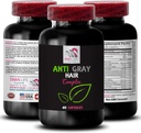 Gray hair supplement - ANTI GRAY HAIR COMPLEX - Anti gray hair, Hair shade balance, Vibrant color, Hair color renewal, Fresh tone, Color longevity, Gray hair solution 3 Bottles 180 Capsules 3