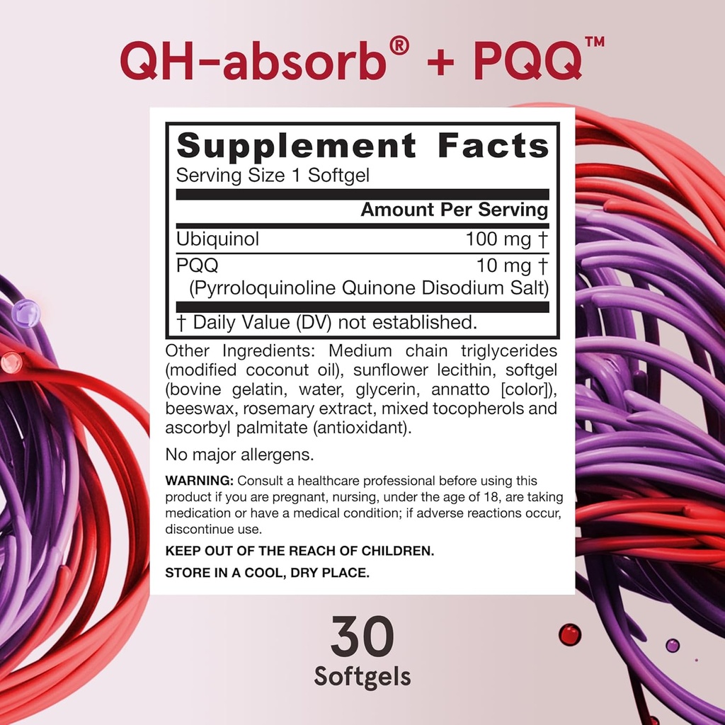 Jarrow Formulas QH-Absorb + PQQ, Dietary Supplement, Antioxidant Support for Mitochondrial Biogenesis, Cellular Energy Production and Cardiovascular Health, 60 Softgels, 60 Day Supply, Pack of 12 6