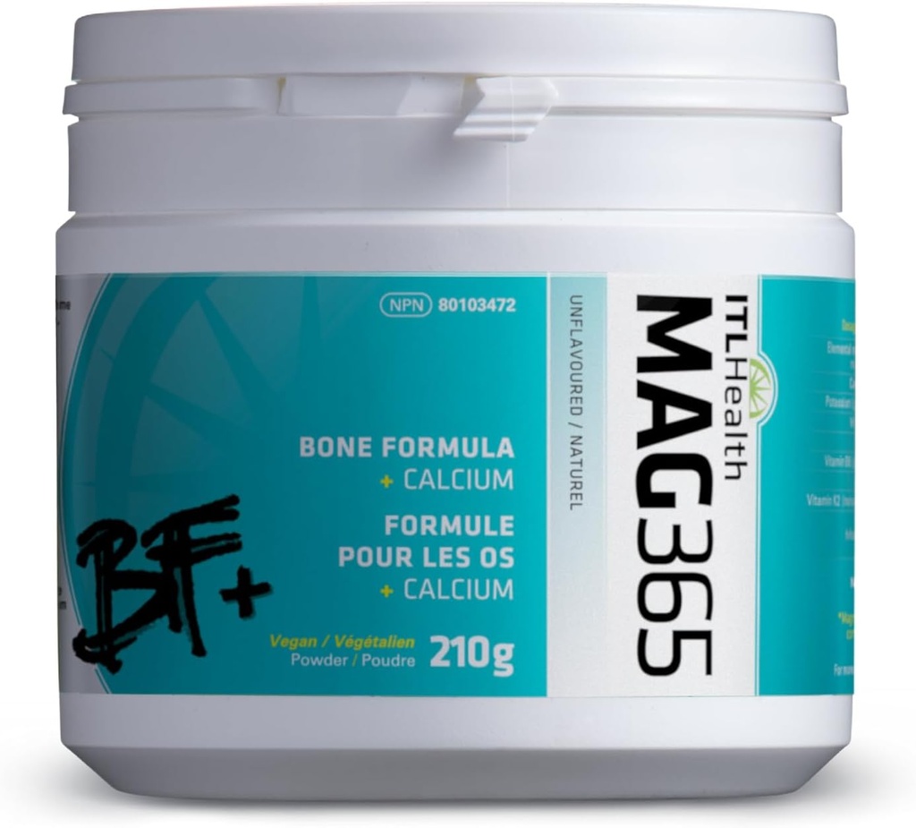 MAG365 ITL Health BF Plus Calcium, 210g 35-Servings - Ionic Magnesium Citrate Powder, Natural Citrus Flavor - Vitamin K2 D3 with Zinc, B6, C, Calcium & Potassium - Bone Support Formula for Men & Women 2