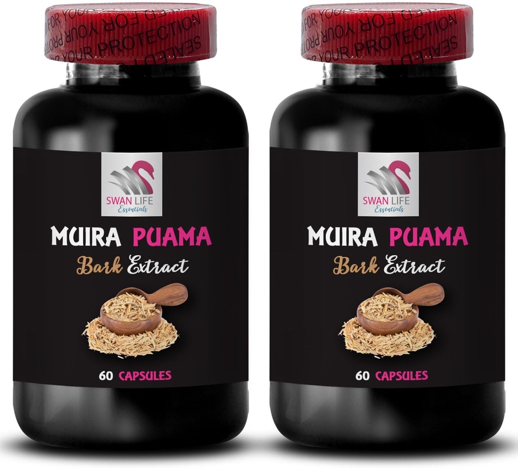 Lifestyle Companion - Muira PUAMA BARK Extract - Power Surge, Natural Energy Boost, Balanced Boost, Adventure Readiness, Herbal Drive Activation, Energizing Plant Power 2 Bottles 120 Capsules 2
