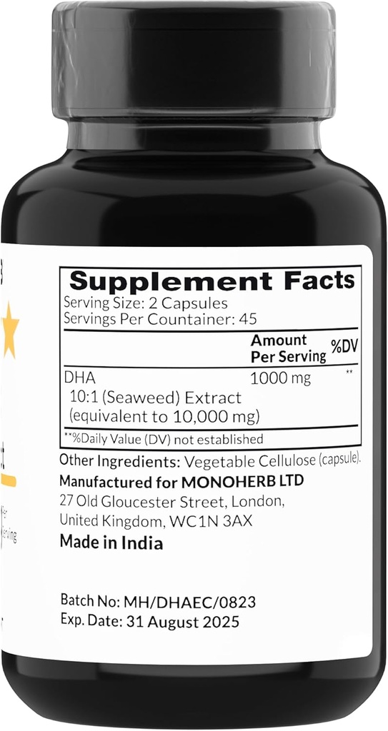 MONOHERB DHA Extract 1000 mg - 90 Vegetarian Capsules 3
