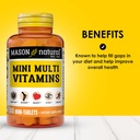 MASON NATURAL Mini Multi Vitamins, Vitamins A, C, D3, E, B1, B2, B3, B6, B12, Folate and Calcium for Overall Health, 1 Year Supply 3