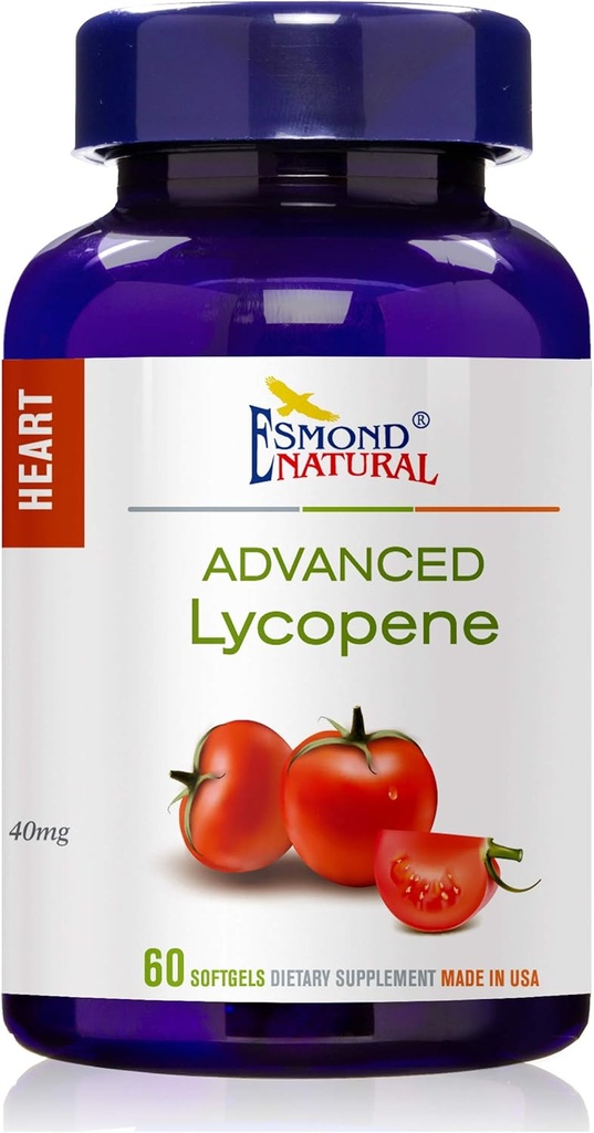 (8 Pack) Esmond Natural: Advanced Lycopene (Supports Prostate and Heart Health), GMP, Natural Product Assn Certified, Made in USA - 40mg, 480 Softgels 2