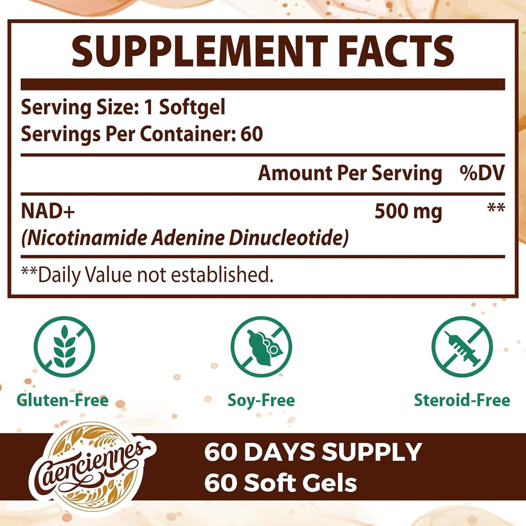 Liposomal NAD+ 500 MG Supplement, True NAD Plus Supplement, Superior Absorption, Boost NAD+ More Efficient Than Nicotinamide Riboside for Cellular Energy, Healthy Aging, 240 Serving 3