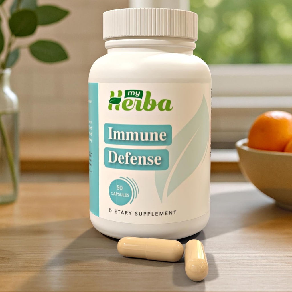 Immune Defense Supplement - Plant-Based Formula with Zinc, Copper, Ginger, Echinacea & Garlic, Daily Wellness and Immune System Support for Adults, 50 Capsules