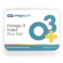 Omega Quant Omega-3 Index Plus Test Kit - Measures Blood Levels of Omega-3, Trans Fats, and Omega-6:Omega-3 Ratios | The Original Omega-3 Blood Test Home Kit | Measures Omega-3 Index, Trans Fat Index, Omega-6 to Omega-3 Ratio and AA:EPA Ratio, One Drop Sample Collection