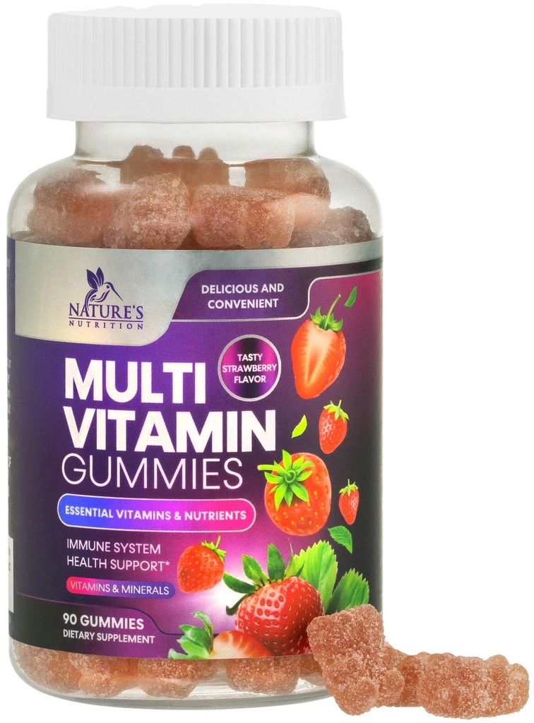 Multivitamin Gummies for Adults - Daily Adult Multivitamins Gummy with Vitamins A, C, D, B12 for Women & Men, Immune Support Gummy Multivitamins Supplement, Adult Multi VIT Vitamin - 90 Gummies