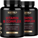 Vitamin B Complex - Contains All Essential B Vitamins - B1, B2, B3, B5, B6, B7, B9, B12 and Biotin - Super B Complex Vitamins for Energy, Immunity Support - 180 Tablets