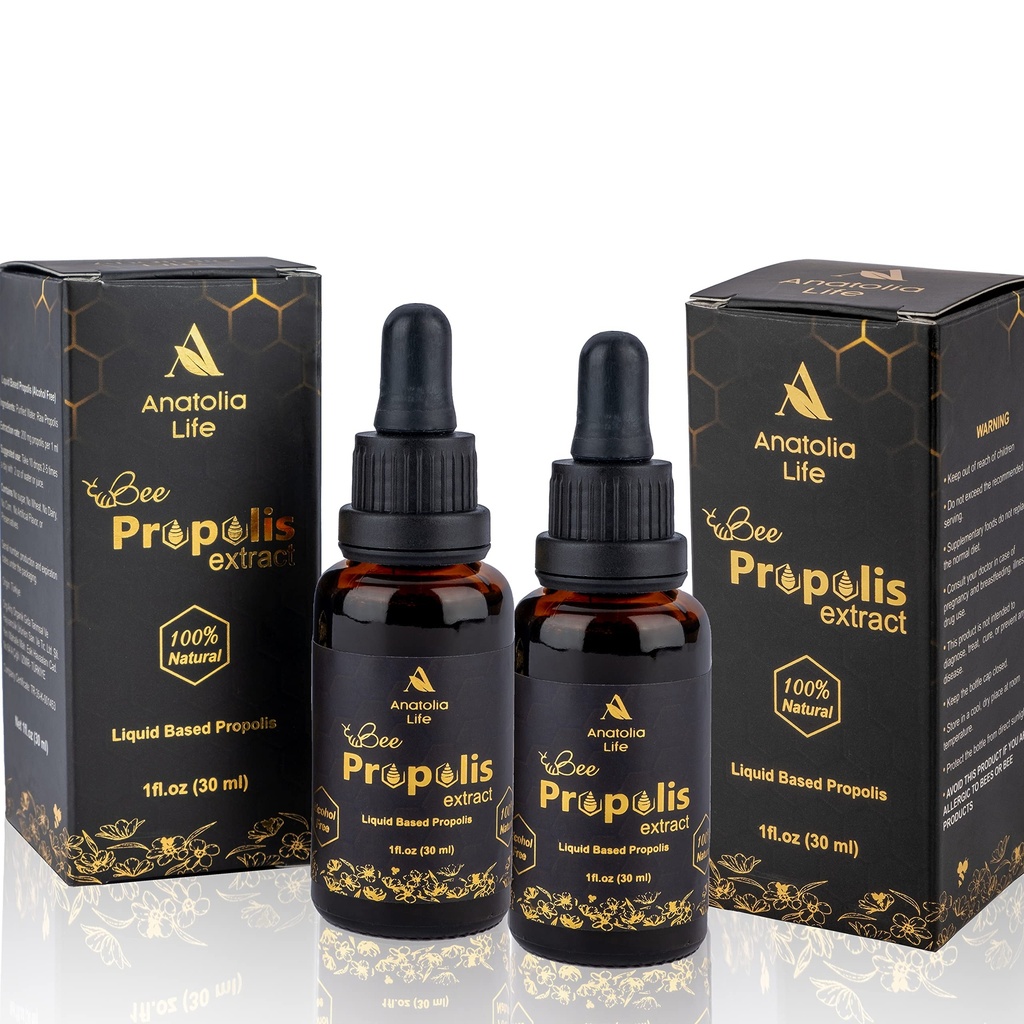 Natural Bee Propolis Extract, 30 mL, Advanced Liquid Tincture Immune System Booster and Seasonal Defense, Pure High Potency Herbal Supplement, Non-GMO (Propolis (2) Pack)…