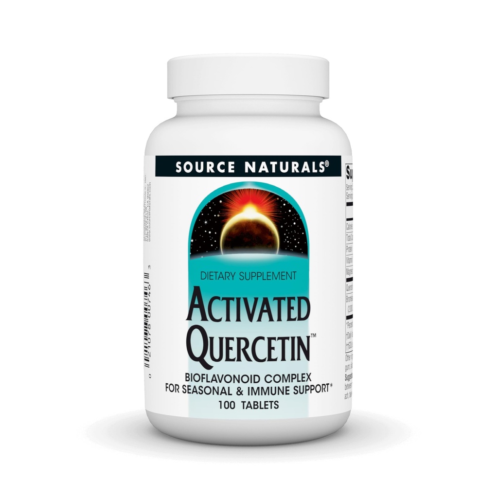 Source Naturals Activated Quercetin - Plant-Derived Bioflavonoid Complex - Seasonal & Immune Defense - 100 Vegetarian FriendlyTablets