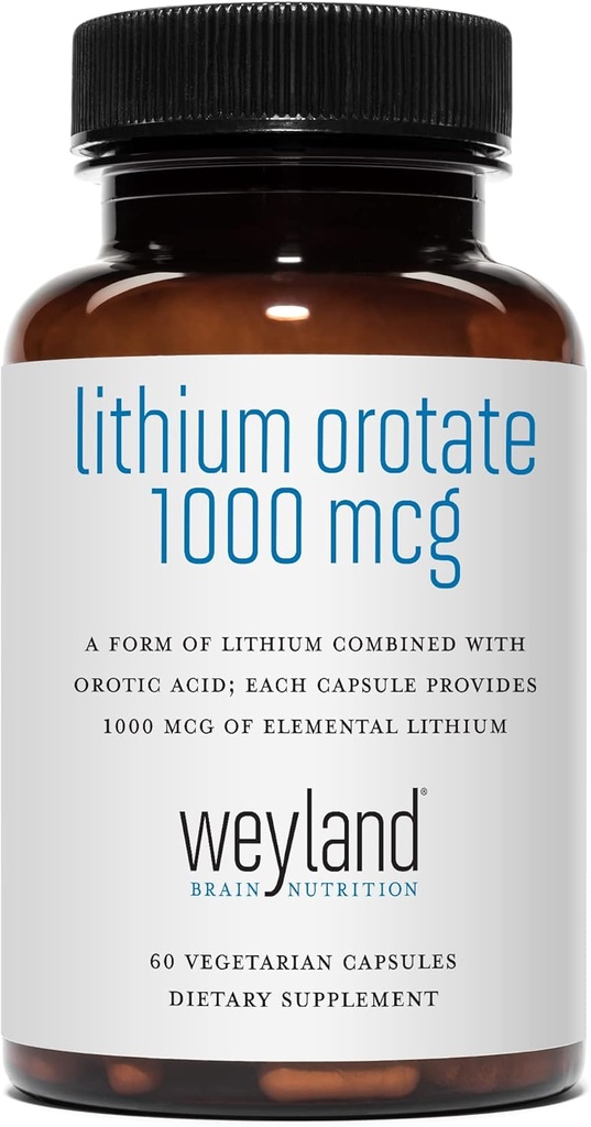 Lithium Orotate – 1000 mcg of Elemental Lithium per Vegetarian Capsule