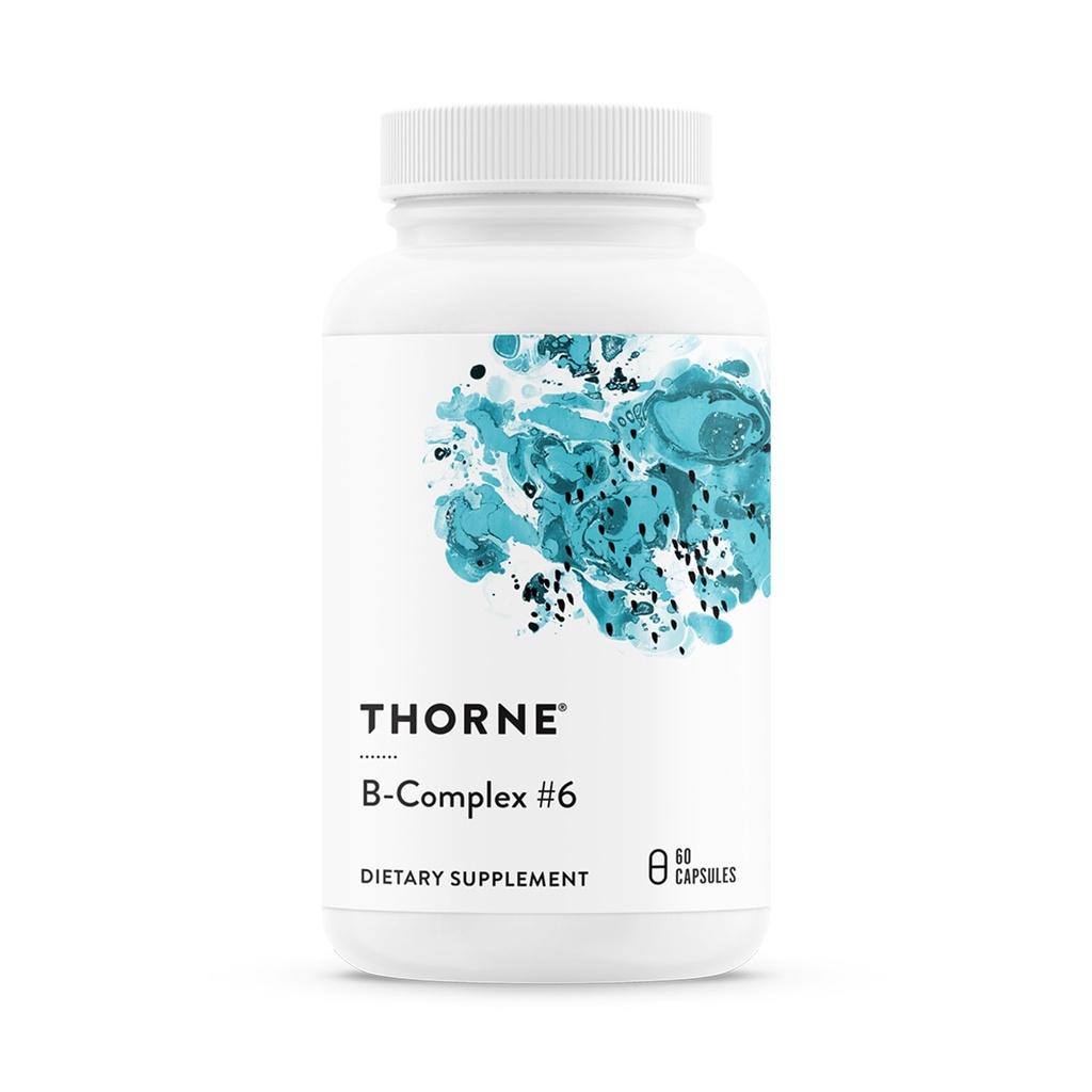 THORNE B-Complex #6, 8 Active B Vitamins, Choline & Extra B6, 60 Capsules