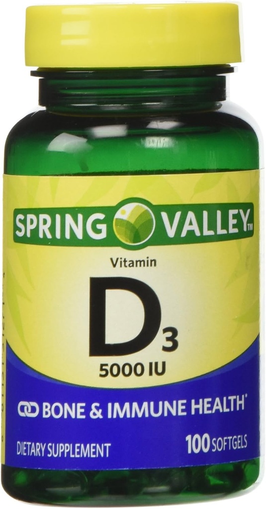 Spring Valley - Vitamin D-3 5000 IU, 100 Softgels
