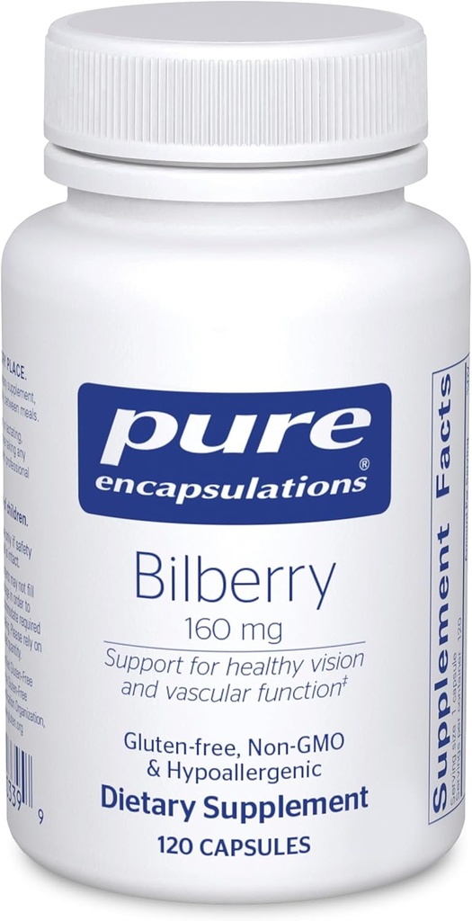 Pure Encapsulations Bilberry 160 mg | Supplement to Support Strength and Function of Visual and Vascular Systems* | 120 Capsules