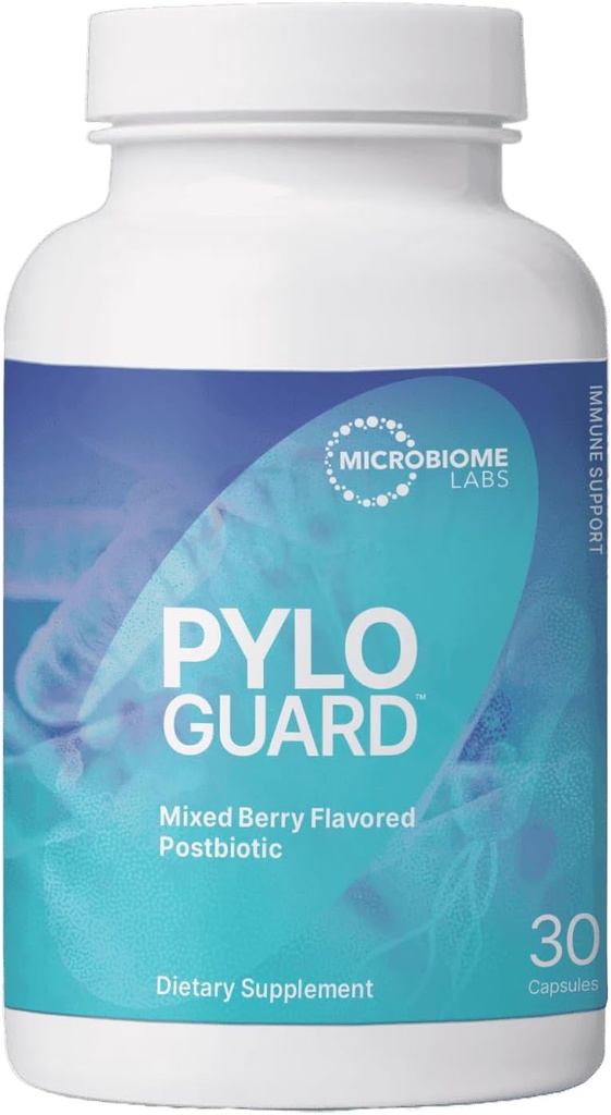Microbiome Labs PyloGuard Lactobacillus Reuteri Probiotic Supplement - Patented L Reuteri Probiotics to Support Microbiome, Immune & Digestive Health - Mixed Berry Flavor (30 Capsules)