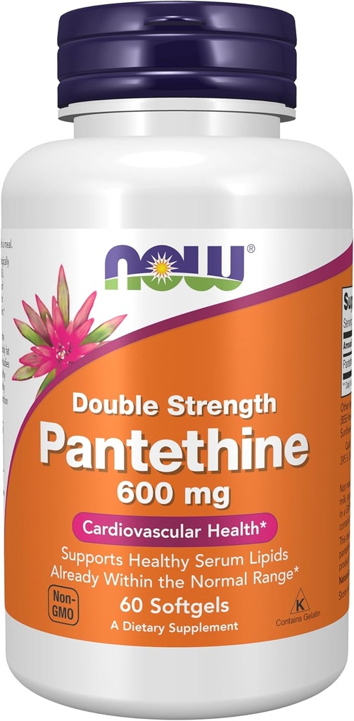 Now Foods, Pantethine 600 mg, 60 Softgels (Pack of 2)