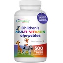 NutraBulk Children’s Chewable Multi-Vitamins - Promoting Kids' Overall Development - USA-Made, May Help to Support Immune, Bone, Brain & Overall Well Being- Vegan & Gluten Free - 500 Cherry Tablets