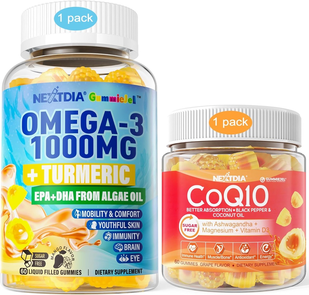 Omega 3 1000mg + Coq10 200mg Sugar Free Gummies