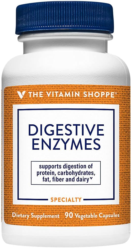 Digestive Enzymes - Plant-Based Digestive Formula, Promotes Digestion to Help Release Nutrients, Nutrient Digestion & Absorption (90 Veggie Capsules) by The Vitamin Shoppe