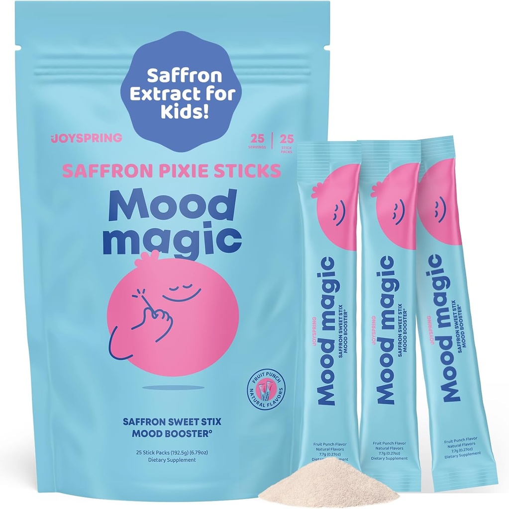 JoySpring Saffron Supplements for Kids & Teens for Enhanced Mood and Focus and Magnesium Citrate Liquid - Magnesium Supplements for Kids
