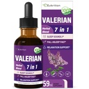 Valerian Root for Sleep Support Drops with Passion Flower Extract | 7-in-1 Herbal Tincture, Sleep Soundly & Relaxation Support, with Chamomile and Lavender - Fast Absorption Liquid Form. 2oz