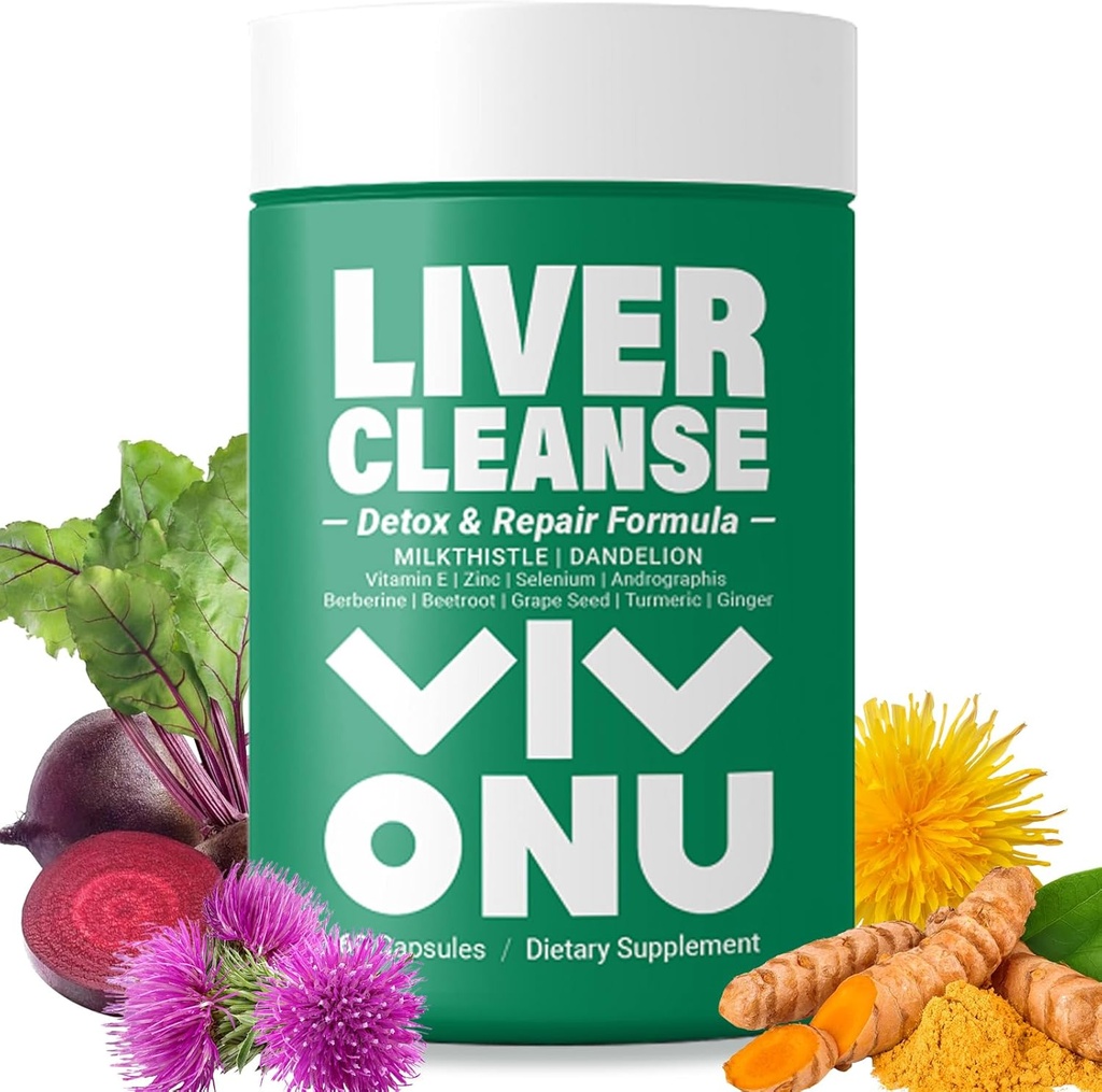 Milk Thistle Silymarin & Dandelion Root Liver Health Support, Antioxidant Support, Detox (60 Capsules/1 Bottle)