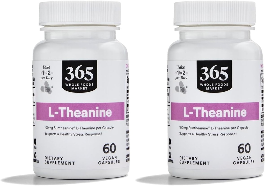 Whole Foods Market, L-Theanine 100mg, 60 ct (Pack of 2)