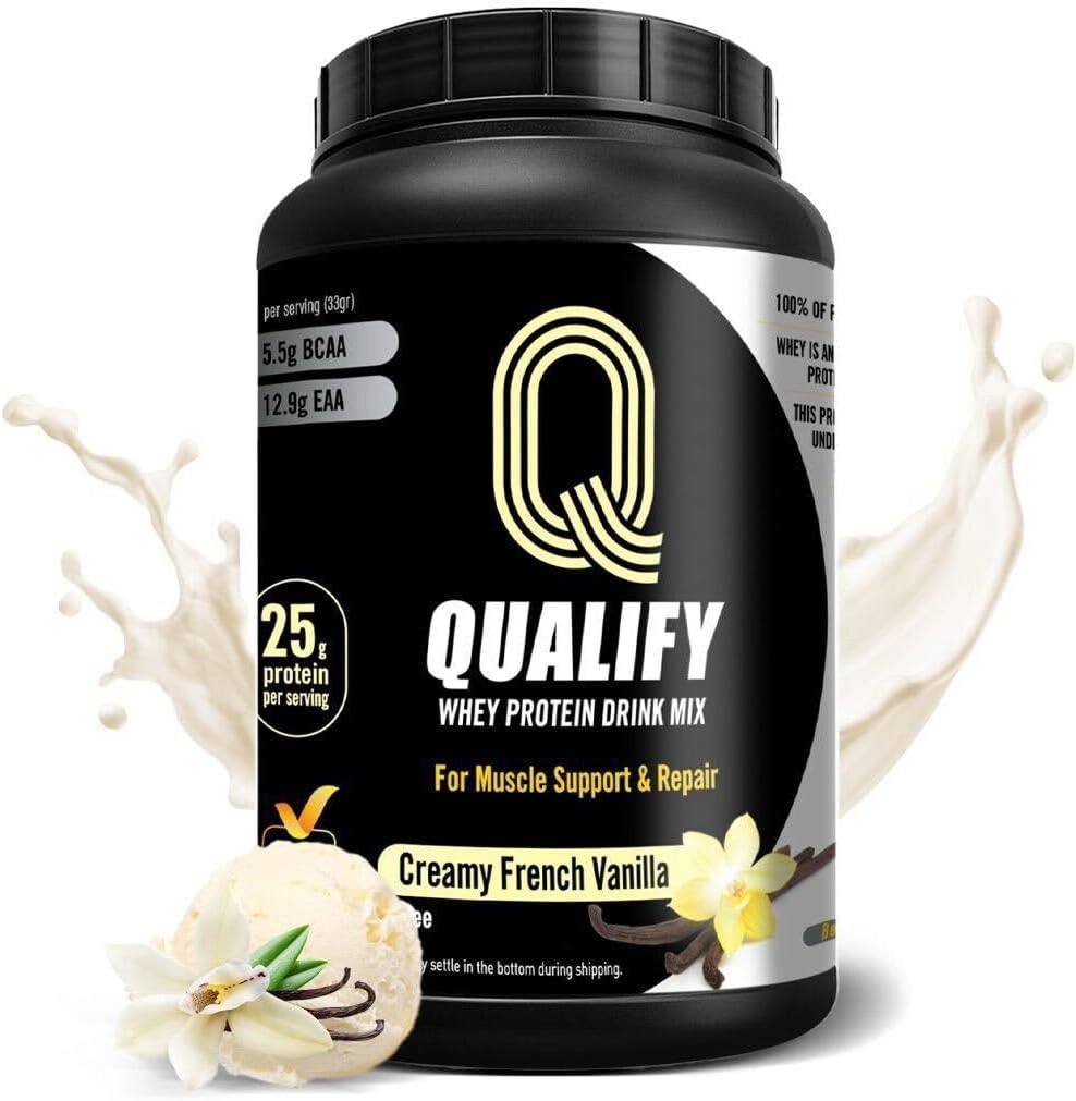 French Vanilla Whey Protein Powder. 25g Protein, 5.5g BCAA, Cholov Yisroel Kosher, Gluten-Free, Sugar-Free, Keto-Friendly, Smooth Mixing Post-Workout Protein Shake Powder, 26.4oz (23 Servings)