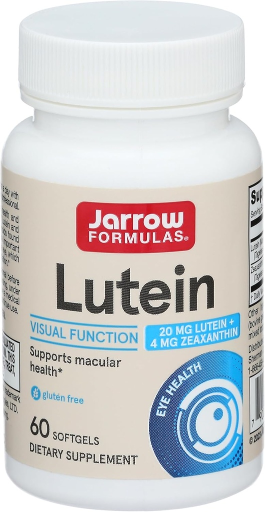 Jarrow Formulas Lutein Softgels, 20 Mg, 60 Ct