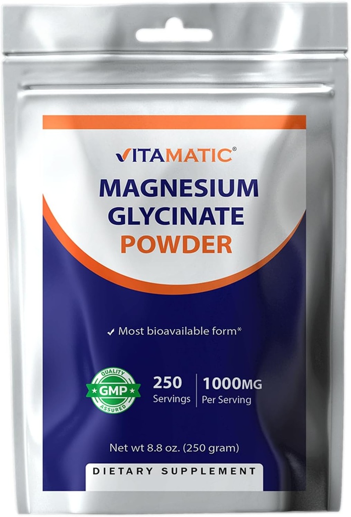 Vitamatic Magnesium (from Glycinate & Oxide) - Supports Muscle, Joint, and Heart Health 250 Grams