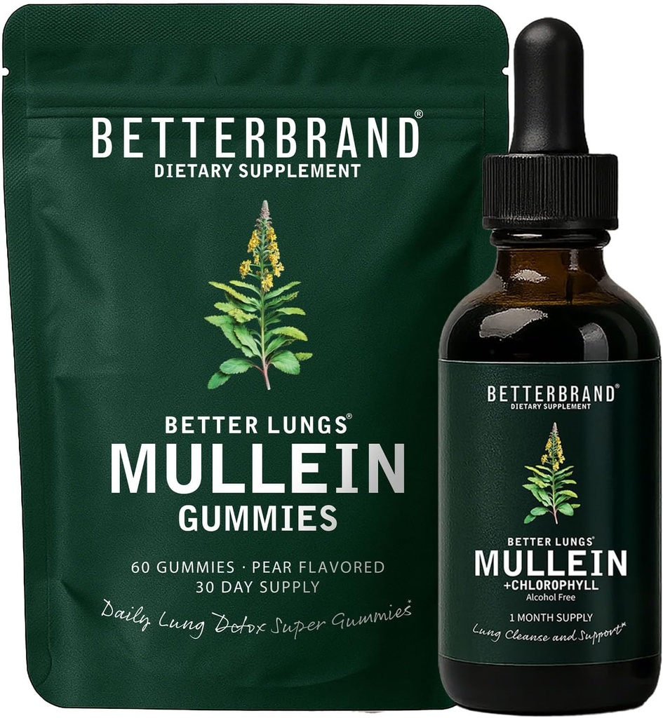 BetterLungs Mullein Leaf Extract and Gummies Bundle - Lung Health Support