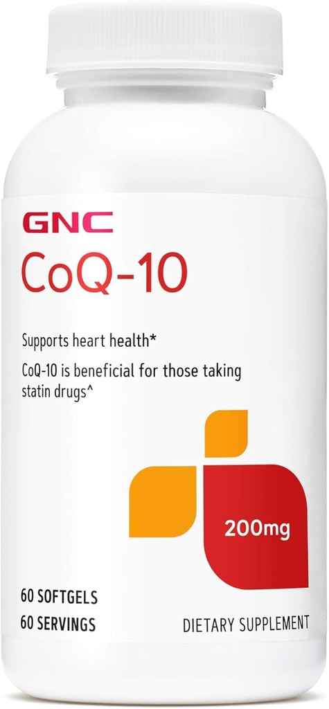 GNC CoQ10 200mg Supplement, Supports Heart Health, 60 Servings