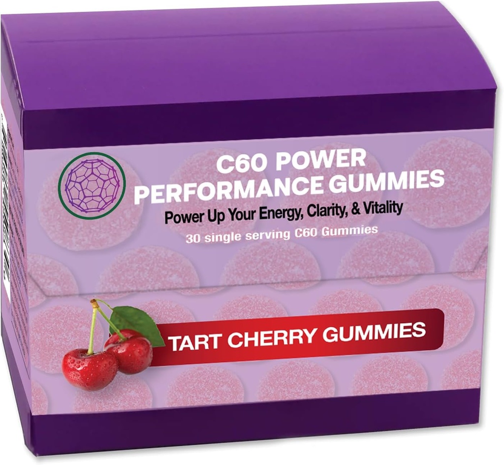C60 Power C60 Gummies - Natural Wellness Support for Men & Women, 99.99% Pure Sublimated Carbon Fullerenes, Promotes Energy, Mental Clarity, & Stamina - 30 Count